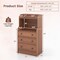 Walnut Engineered Wood Tall Storage Dresser with Shelves and Drawers